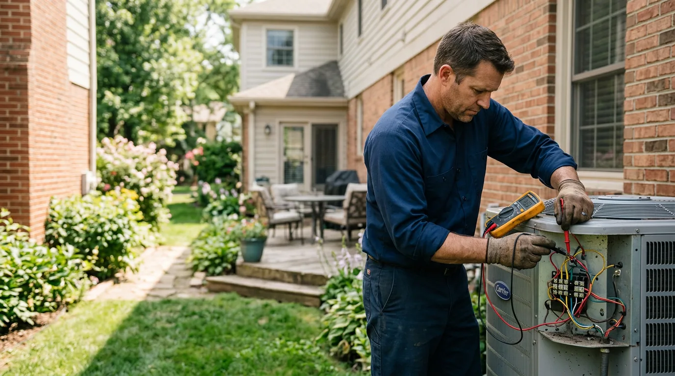 HVAC technician working near Hobart, NY